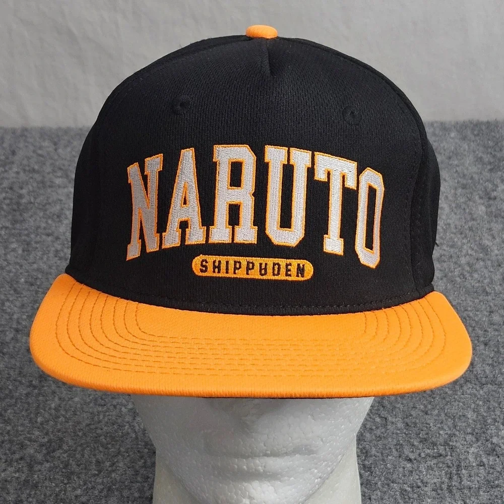 Naruto Shippuden Snapback Hat Black Orange 20th Anniversary Anime
